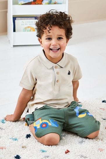 Buy JoJo Maman B b Stone Polo Shirt from Next Luxembourg