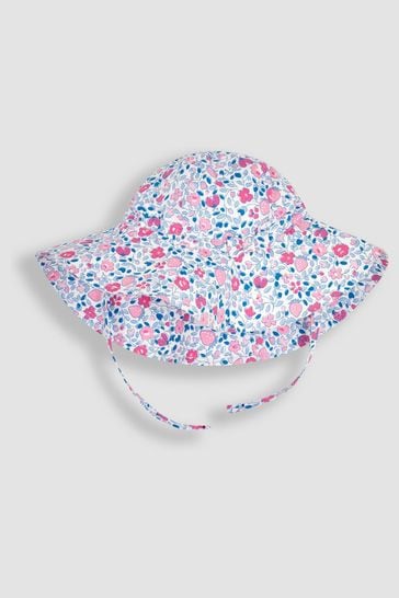 JoJo Maman Bébé Pink Ladybird Ditsy Floral Floppy Sun Hat