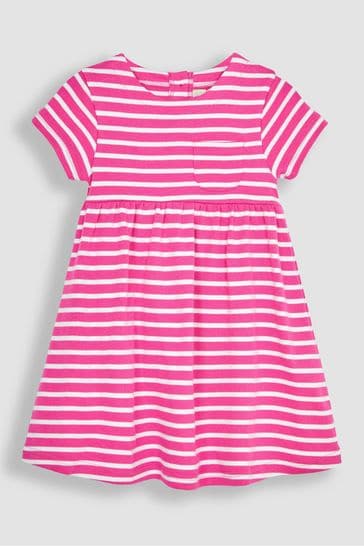 JoJo Maman Bébé Pink Classic Stripe Jersey Dress