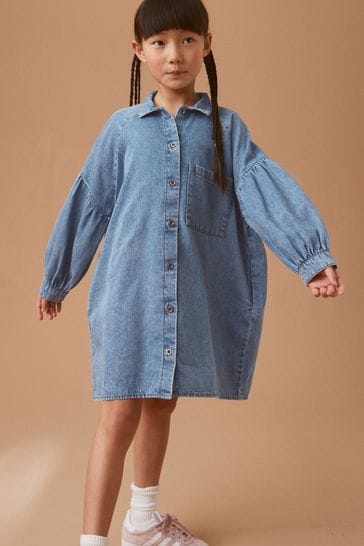 Blue Denim Shirt Dress (3-16yrs)