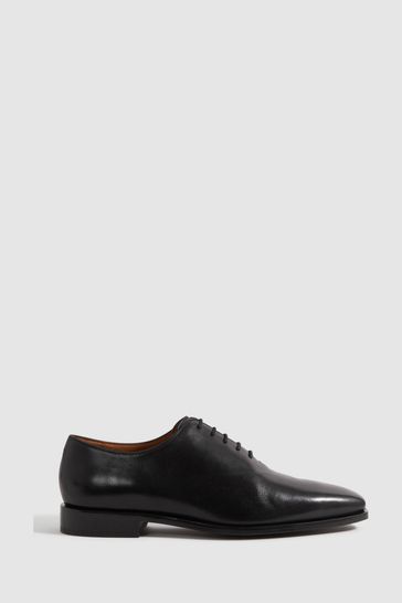 Reiss Black Mead Leather Lace-Up Shoes