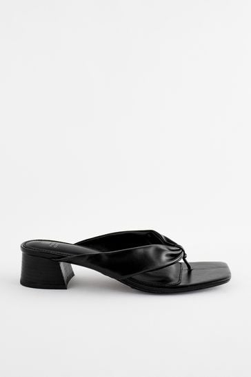 Block heel black mules sales