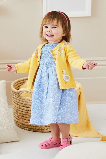 JoJo Maman Bébé Yellow Duck Novelty Pocket Cardigan