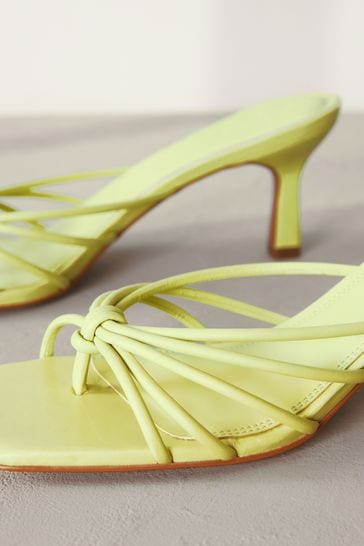 Buy Lime Green Signature Leather Toe Post Mule Heels from Next Kuwait