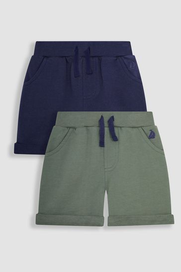 JoJo Maman Bébé Khaki Green 2-Pack Jogger Shorts