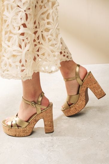 Gold Forever Comfort® Cork Platform Sandals