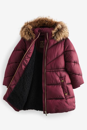 Fur trim padded coat 2025