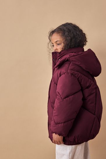 Maroon padded coat store