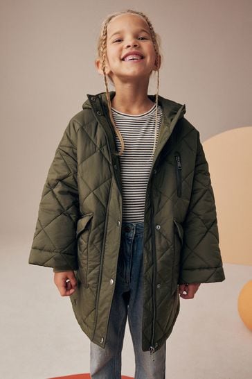 Khaki oversized coat cheap