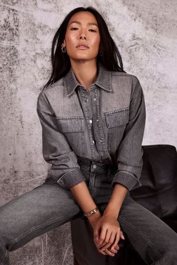Buy Mint Velvet Grey Denim Shirt from Next Australia