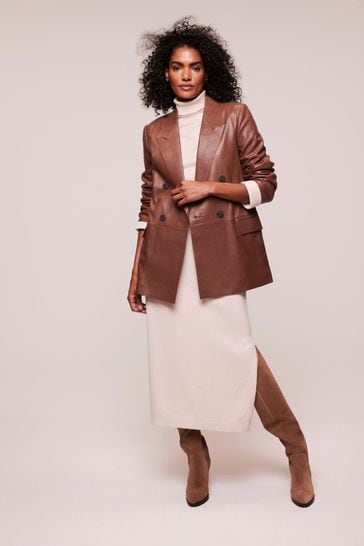 Black leather hot sale blazer