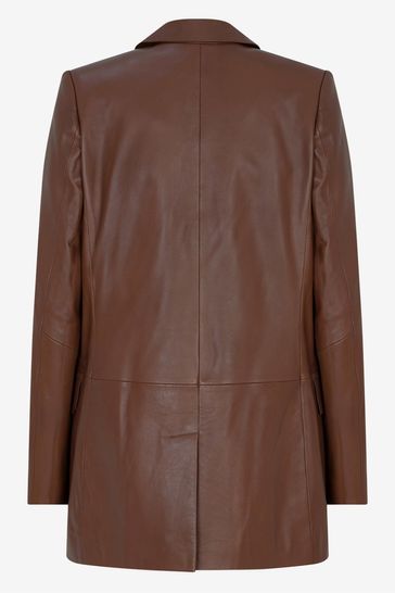 Buy Mint Velvet Tan Leather Blazer from Next Croatia