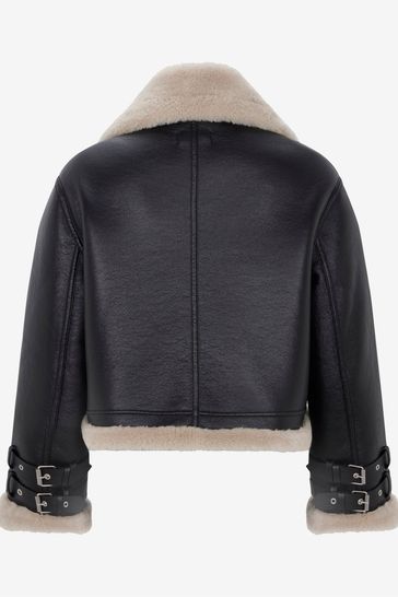 Mint velvet black aviator jacket discount