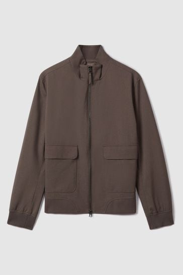 Funnel neck discount zip through coat