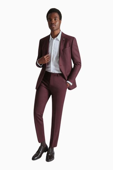 Buy Ted Baker Tailoring Slim Fit Red Keel Twill Jacket from the