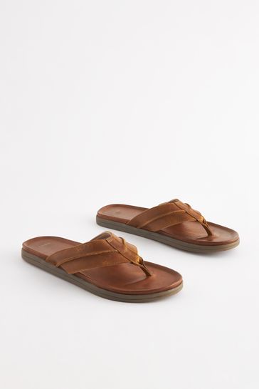 Buy Tan Brown Leather Toe Post Sandals from Next United Arab Emirates