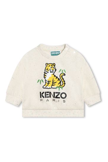 Buy KENZO KIDS Natural Tiger Print Logo Sweatshirt and Joggers Set