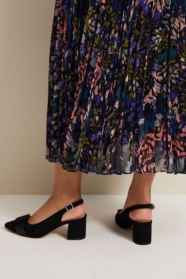 Block heel black suede shoes sales
