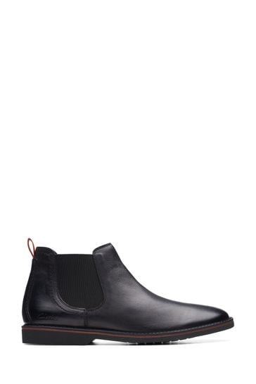Clarks Black Leather Atticus LT Top Boots