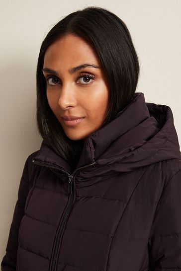 Buy Phase Eight Purple Petite Bobbie Burgundy Puffer Coat from