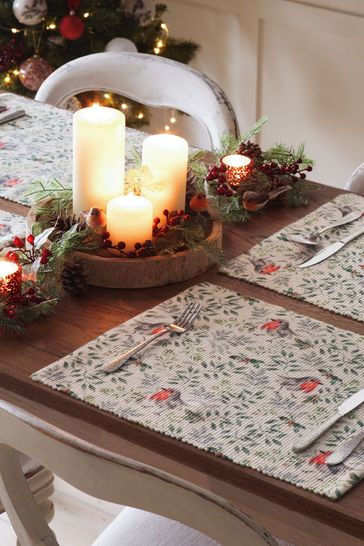 Evans Lichfield Set of 4 Green Robin Table Placemats