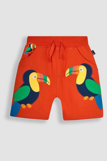 JoJo Maman Bébé Orange Toucan Appliqué Pet in Pocket Shorts