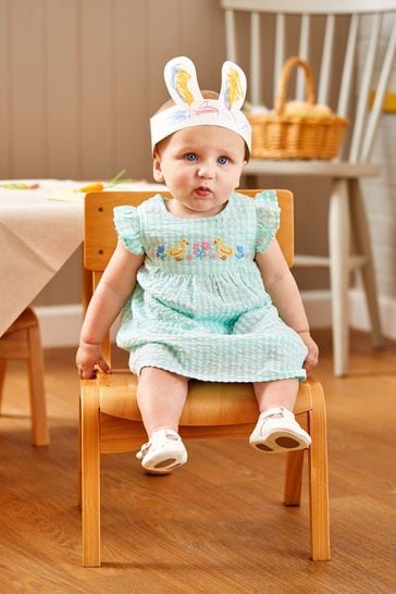 Buy JoJo Maman Bebe Duck Egg 2 Piece Duck Embroidered Baby Dress Hat Set from Next Saudi Arabia