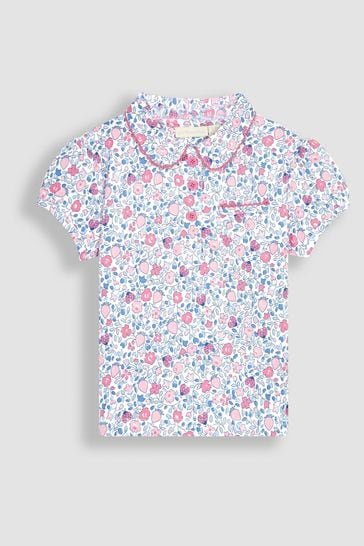 JoJo Maman Bébé Pink Ladybird Ditsy Floral Pretty Polo Shirt