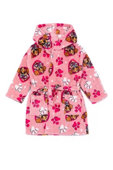 Vanilla Underground Pink Paw Patrol Unisex Kids Fleece Dressing Gown Robe