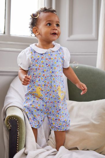 Floral dungaree dress store
