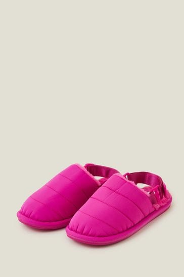 Accessorize Pink Quilted Slingback Slippers