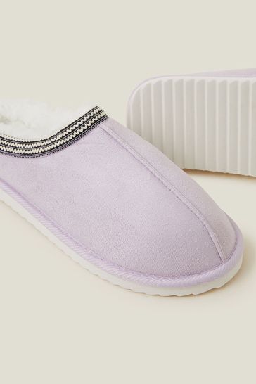 Buy Accessorize Purple Suedette Braid Mule Slippers from Next
