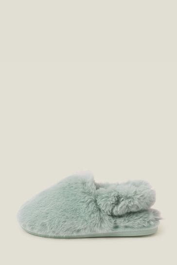Buy Accessorize Green Faux Fur Slingback Slippers from Next Austria