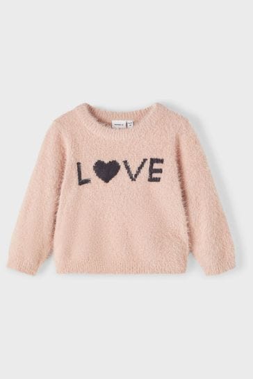 Name It Pink Fluffy Love Jumper