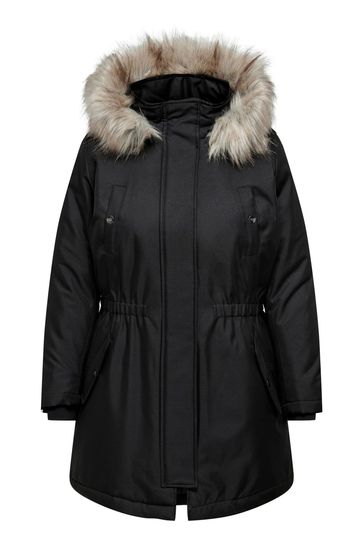 Black parka with hood 2025