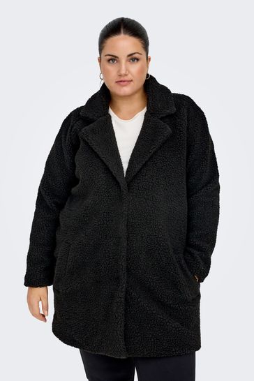 ONLY Curve Black Teddy Tailored Coat