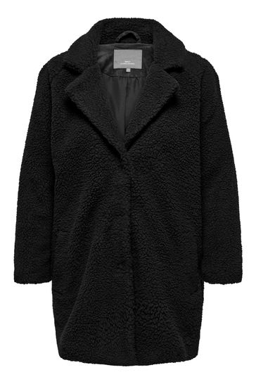ONLY Curve Black Teddy Tailored Coat