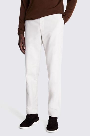 Tailored Fit Brown Moleskin Trousers
