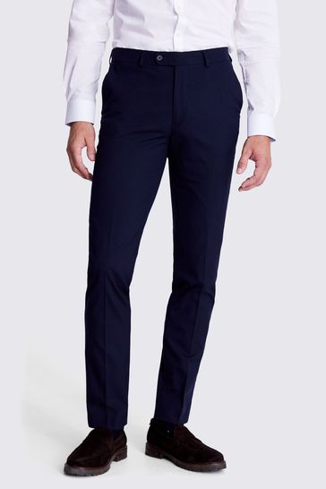MOSS Blue Tailored Fit Trousers
