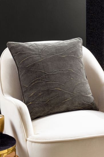 Paoletti Grey Stratus Jacquard Polyester Filled Cushion