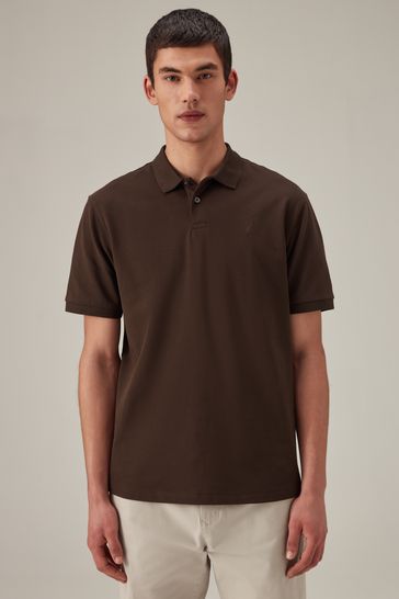 Brown Chocolate Regular Fit Pique Polo Shirt