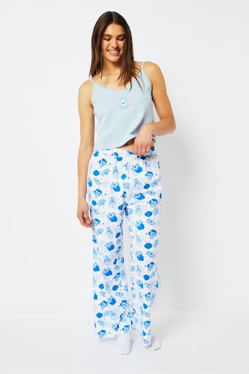 Skinnydip Blue Care Bears x Cami & Trousers Pyjamas Set