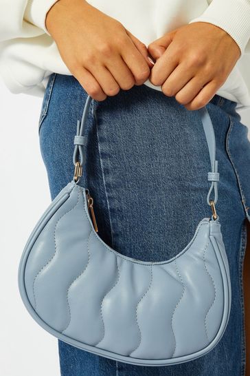 Skinnydip Blue Keily Puff Wave Quilt Shoulder Bag