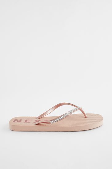 Rose gold sale flip flops uk