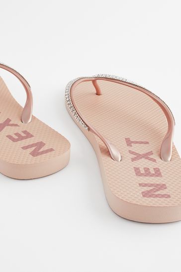 Rose gold sale flip flops uk