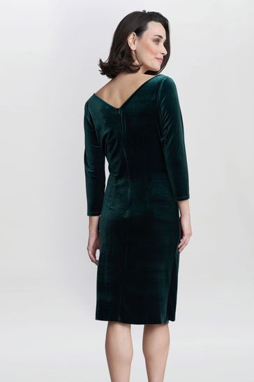 Buy Gina Bacconi Blue Zoe Velvet Wrap Dress from Next Bahrain