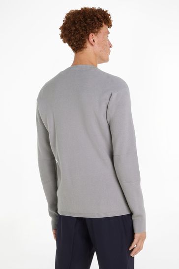 Buy Calvin Klein Grey Rib Cardigan Sweater from Next New Zealand