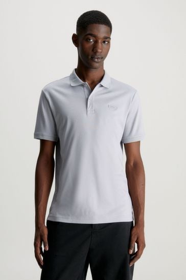 Calvin Klein Slim Grey Cotton Polo Shirt