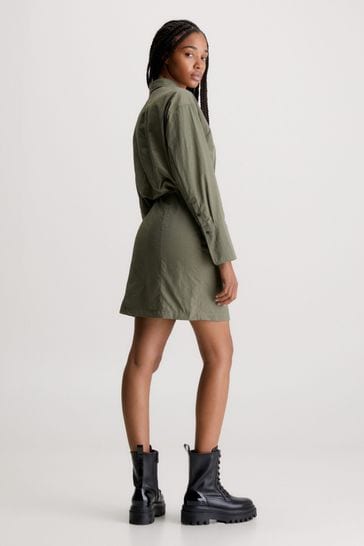 Calvin Klein Jeans Green Soft Shirt Dress