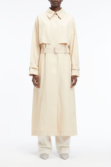 Calvin Klein Cream Wool Blend Straight Dress